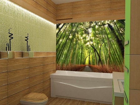 Панно для ванной на стеновых панелях