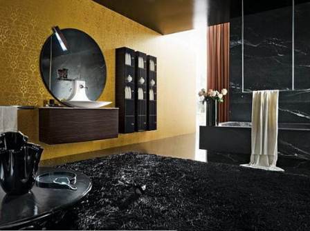 интерьер ванной в черном цвете
