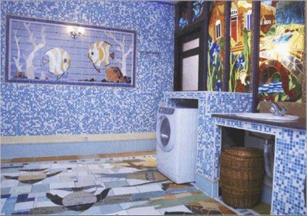 Плюсы мозаики для ванной комнаты