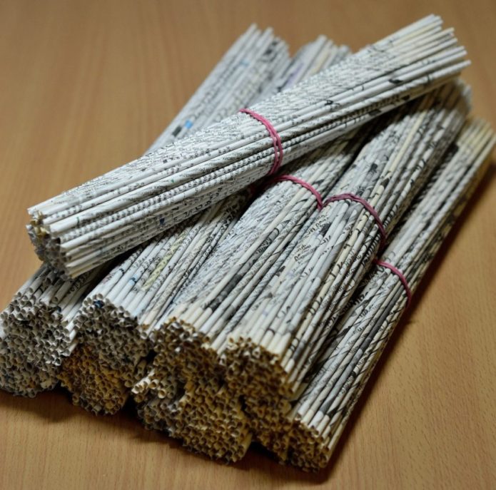 Газетные трубочки для плетения
