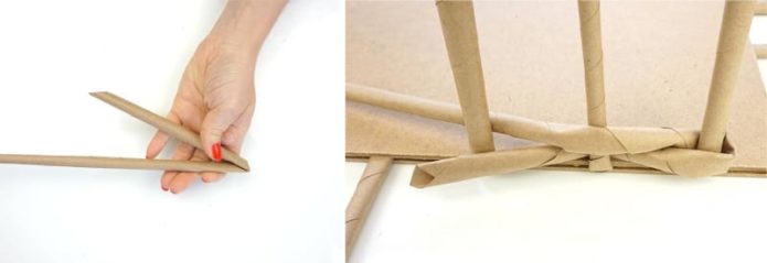 Плетение подноса из бумажных трубочек
