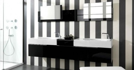 Черно-белая ванна - современные цветовые решения