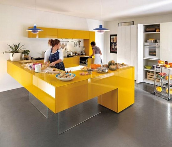 Кухня желтого цвета: оригинальный и очень симпатичный дизайн