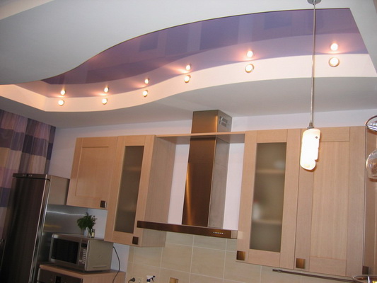 дизайн потолков из гипсокартона для кухни