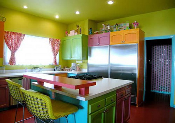 Декоративная окраска стен на кухне