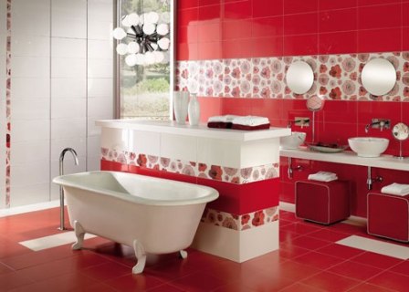 ванная комната в красном цвете