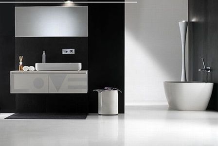 дизайн ванной в черном цвете