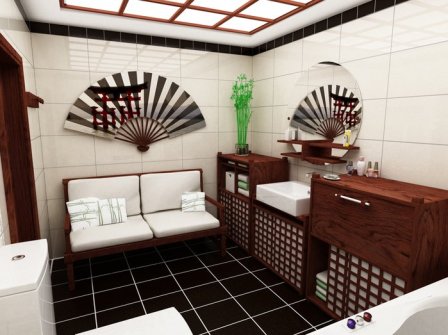 Цвета ванной комнаты в японском стиле
