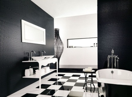 Ванная комната в черно-белом стиле