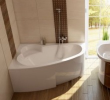 Ассиметрична угловая ванна: решаем проблему маленьких помещений