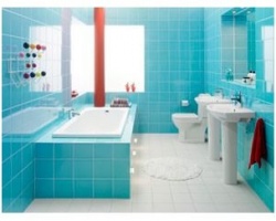 Голубая ванная комната: стильно, элегантно, уютно