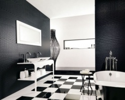 Ванная в черно-белом стиле: строгость и совершенство