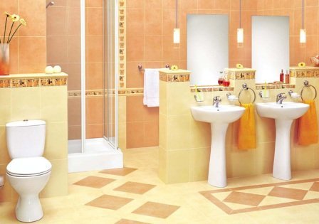 Керамическая плитка в ванной - отличный вариант для помещения любого размера