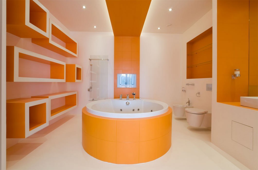 Оранжевая ванная: символ лета в вашем доме